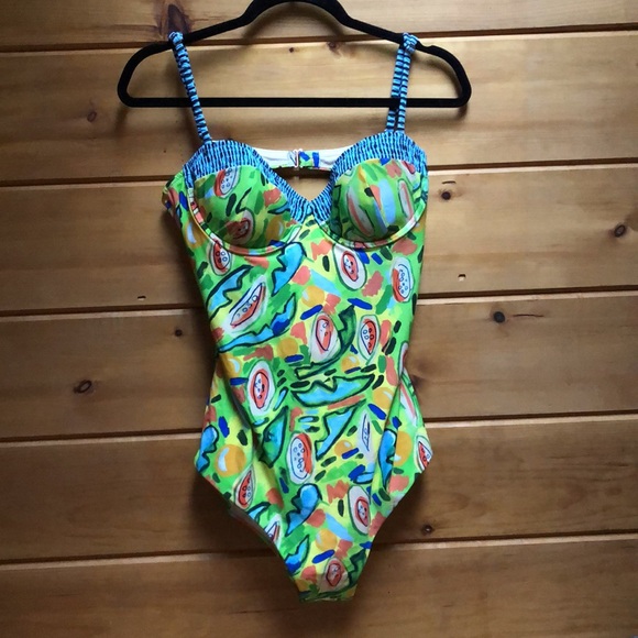 Dorothy Shain Anthropologie Bora Bora Bustier One-Piece Swimsuit NWOT XL - Picture 5 of 15